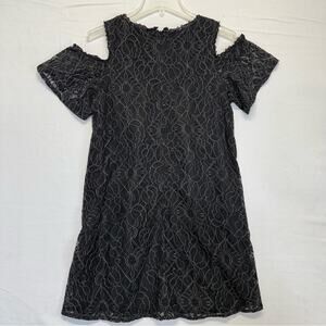 Love Riche Black Lace Cold Shoulder Cocktail Dress Women’s Large LBD